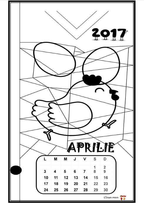 Calendar de colorat -APRILIE