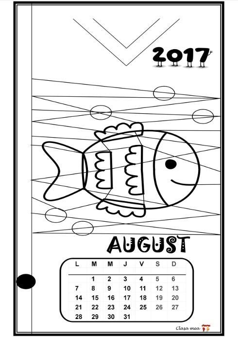 Calendar de colorat - AUGUST