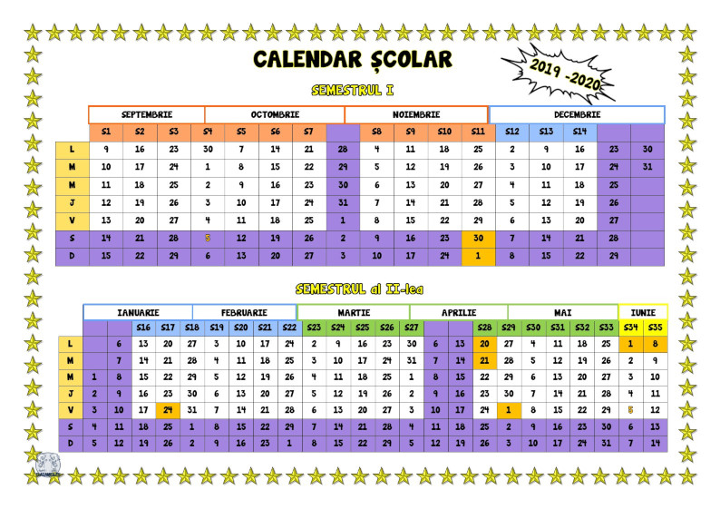 Calendar È™colar Pentru InvÄƒÈ›Äƒmantul Primar È™i PreÈ™colar